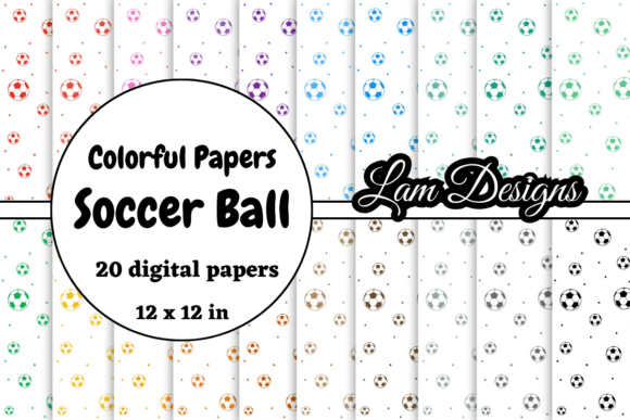 Download Hand-drawn Soccer Ball Digital Papers - Soccer Collection