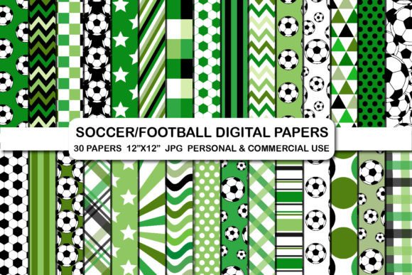 Download Soccer Digital Papers Football Paper Set - Soccer Collection