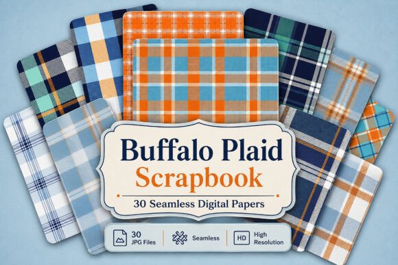Download Buffalo Plaid Digital Scrapbook Paper - Buffalo Collection