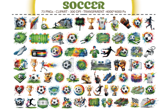 Download Soccer Clipart Bundle – 73 PNGs - Soccer Collection