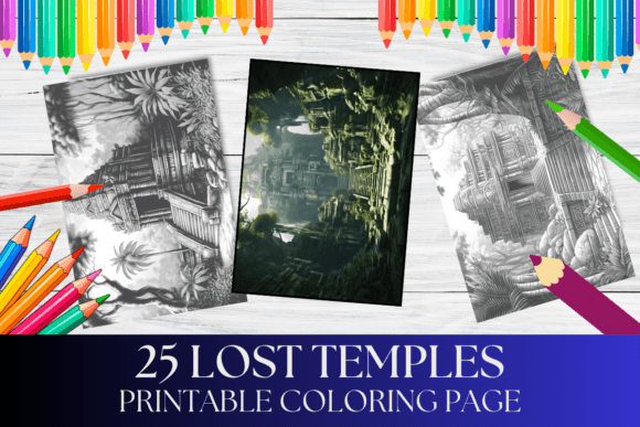 Download Lost Temples Adult Coloring Pages - Premium Resources