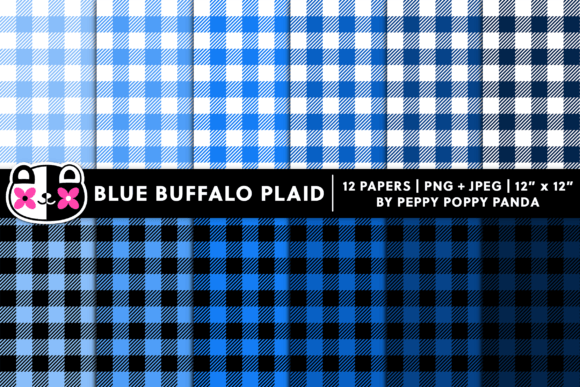 Download Blue Buffalo Plaid Digital Paper Pattern - Buffalo Collection