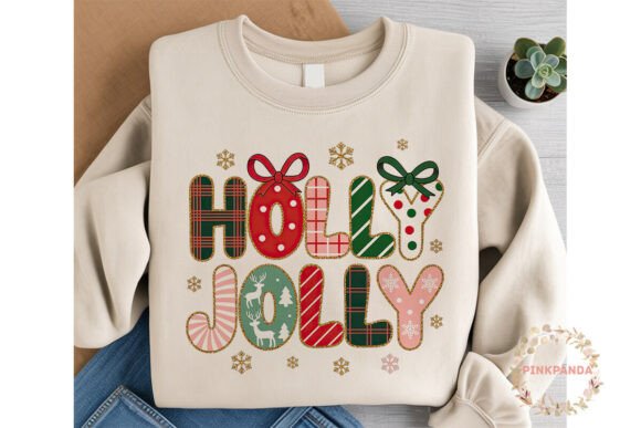 Download Holly Jolly Patterned Text PNG Clipart - Holly Collection