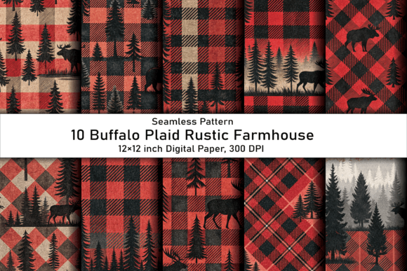 Download Buffalo Plaid Rustic Farmhouse Pattern - Buffalo Collection