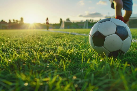 Download Soccer Ball with Ground Background Wallp - Soccer Collection