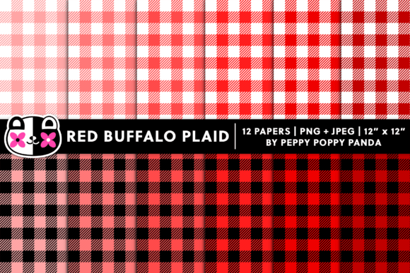 Download Seamless Red Buffalo Plaid Pattern Set - Buffalo Collection