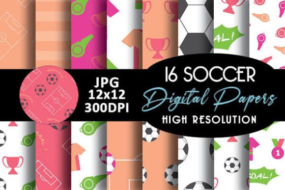 Download Soccer Sport Digital Papers Patterns - Soccer Collection