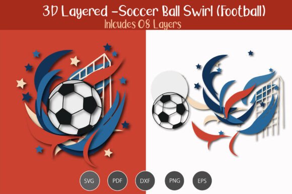 Download 3D Layered Soccer Ball / Football - Soccer Collection