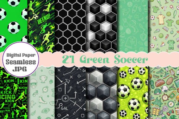 Download Green Soccer Seamless Digital Papers - Soccer Collection