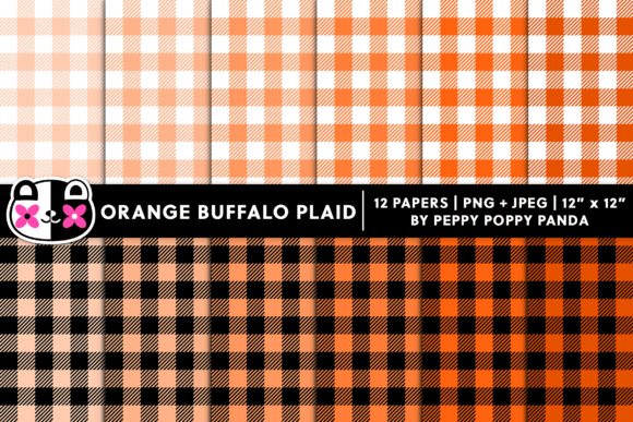 Download Orange Buffalo Plaid Digital Paper - Buffalo Collection