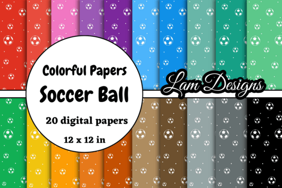 Download Hand-drawn Soccer Ball Digital Papers - Soccer Collection