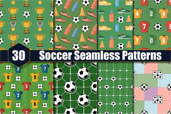 Download 30 Soccer Seamless Patterns - Soccer Collection