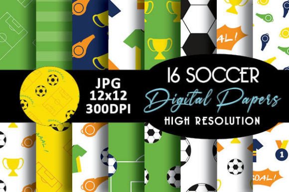 Download Soccer Sport Digital Papers Patterns - Soccer Collection