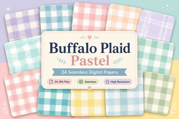 Download Buffalo Plaid Pastel Digital Patterns - Buffalo Collection