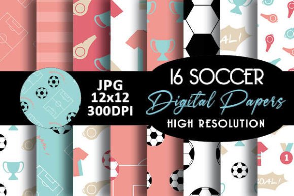 Download Pastel Pink Soccer Digital Papers - Soccer Collection